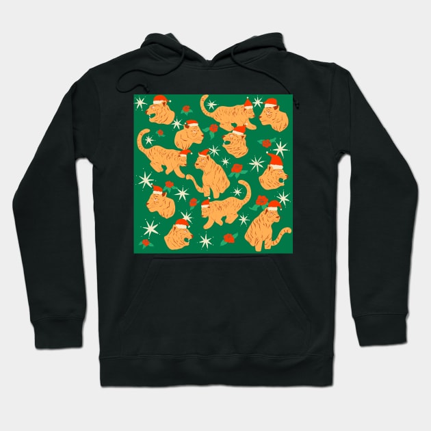 Groovy Tiger Christmas pattern Hoodie by troman479